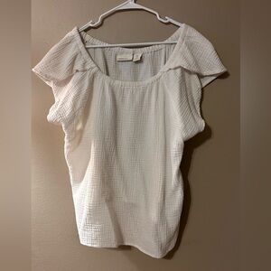 Cynthia Rowley White Textured Blouse